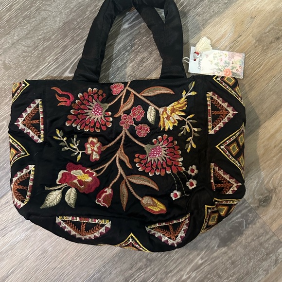 NWT-JOHNNY WAS LILITH QUILTED SATIN TOTE - Picture 2 of 13